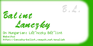 balint lanczky business card